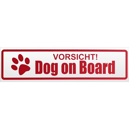 Kiwistar Vorsicht! Dog on Board Magnetschild Schild magnetisch - 45cm Rot - reflektierend - Magnetfolie für Auto PKW Kfz von Kiwistar