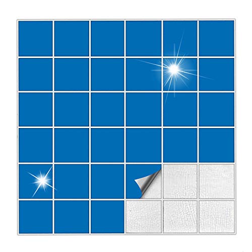 Kiwistar Fliesenaufkleber Azurblau Glänzend - 5 x 5 cm - 1 Stück - Klebefliesen zum Überkleben von Wandfliesen - Fliesensticker für Küche Bad Fliesenmuster - selbstklebend und wasserfest Kiwistar Fliesenaufkleber Azurblau Glänzend - 5 x 5 cm - 1 Stück - Klebefliesen zum Überkleben von Wandfliesen - Fliesensticker für Küche Bad Fliesenmuster - selbstklebend und wasserfest von Kiwistar