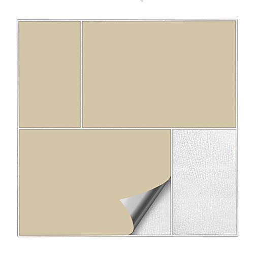 Kiwistar Fliesenaufkleber Beige Seidenmatt - 18 x 26 cm - 1 Stück - Klebefliesen zum Überkleben von Wandfliesen - Fliesensticker für Küche Bad Fliesenmuster - selbstklebend und wasserfest von Kiwistar