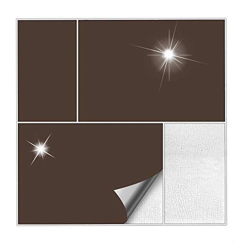 Kiwistar Fliesenaufkleber Braun Glänzend - 15 x 30 cm - 50 Stück - Klebefliesen zum Überkleben von Wandfliesen - Fliesensticker für Küche Bad Fliesenmuster - selbstklebend und wasserfest von Kiwistar