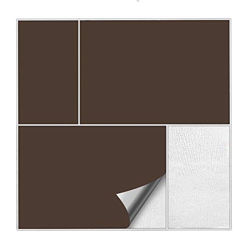 Kiwistar Fliesenaufkleber Braun Seidenmatt - 14,8 x 19,7 cm - 1 Stück - Klebefliesen zum Überkleben von Wandfliesen - Fliesensticker für Küche Bad Fliesenmuster - selbstklebend und wasserfest von Kiwistar