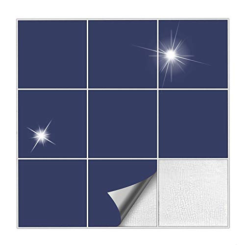 Kiwistar Fliesenaufkleber Dunkelblau Glänzend - 15 x 15 cm - 50 Stück - Klebefliesen zum Überkleben von Wandfliesen - Fliesensticker für Küche Bad Fliesenmuster - selbstklebend und wasserfest Kiwistar Fliesenaufkleber Dunkelblau Glänzend - 15 x 15 cm - 50 Stück - Klebefliesen zum Überkleben von Wandfliesen - Fliesensticker für Küche Bad Fliesenmuster - selbstklebend und wasserfest von Kiwistar