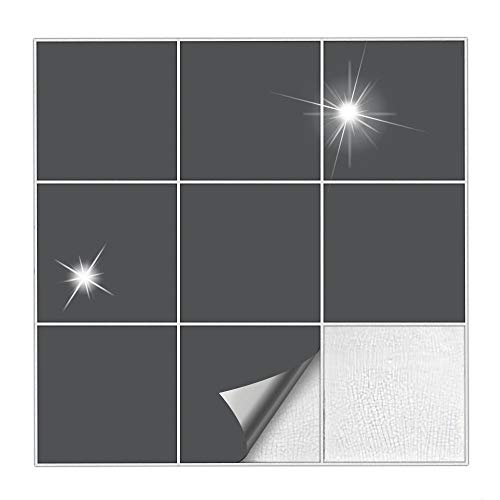 Kiwistar Fliesenaufkleber Dunkelgrau Glänzend - 20 x 20 cm - 50 Stück - Klebefliesen zum Überkleben von Wandfliesen - Fliesensticker für Küche Bad Fliesenmuster - selbstklebend und wasserfest Kiwistar Fliesenaufkleber Dunkelgrau Glänzend - 20 x 20 cm - 50 Stück - Klebefliesen zum Überkleben von Wandfliesen - Fliesensticker für Küche Bad Fliesenmuster - selbstklebend und wasserfest von Kiwistar
