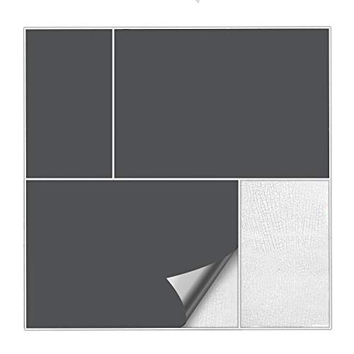 Kiwistar Fliesenaufkleber Dunkelgrau Seidenmatt - 14,7 x 19,7 cm - 25 Stück - Klebefliesen zum Überkleben von Wandfliesen - Fliesensticker für Küche Bad Fliesenmuster - selbstklebend und wasserfest von Kiwistar