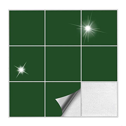 Kiwistar Fliesenaufkleber Dunkelgrün Glänzend - 20 x 20 cm - 50 Stück - Klebefliesen zum Überkleben von Wandfliesen - Fliesensticker für Küche Bad Fliesenmuster - selbstklebend und wasserfest Kiwistar Fliesenaufkleber Dunkelgrün Glänzend - 20 x 20 cm - 50 Stück - Klebefliesen zum Überkleben von Wandfliesen - Fliesensticker für Küche Bad Fliesenmuster - selbstklebend und wasserfest von Kiwistar