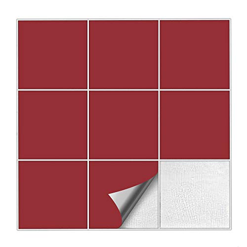 Kiwistar Fliesenaufkleber Dunkelrot Seidenmatt - 20 x 20 cm - 50 Stück - Klebefliesen zum Überkleben von Wandfliesen - Fliesensticker für Küche Bad Fliesenmuster - selbstklebend und wasserfest Kiwistar Fliesenaufkleber Dunkelrot Seidenmatt - 20 x 20 cm - 50 Stück - Klebefliesen zum Überkleben von Wandfliesen - Fliesensticker für Küche Bad Fliesenmuster - selbstklebend und wasserfest von Kiwistar