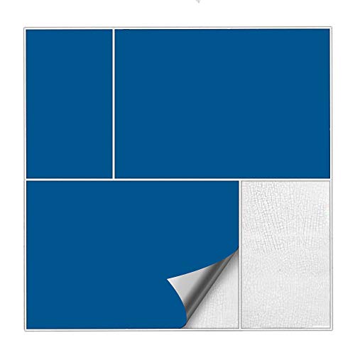 Kiwistar Fliesenaufkleber Enzianblau Seidenmatt - 14,5 x 19,5 cm - 25 Stück - Klebefliesen Fliesenmuster Stickerfliesen Wandfliesen überkleben - selbstklebend für glatte Flächen von Kiwistar