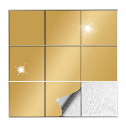 Kiwistar Fliesenaufkleber Gold Glänzend - 14,5 x 14,5 cm - 50 Stück - Klebefliesen zum Überkleben von Wandfliesen - Fliesensticker für Küche Bad Fliesenmuster - selbstklebend und wasserfest Kiwistar Fliesenaufkleber Gold Glänzend - 14,5 x 14,5 cm - 50 Stück - Klebefliesen zum Überkleben von Wandfliesen - Fliesensticker für Küche Bad Fliesenmuster - selbstklebend und wasserfest von Kiwistar