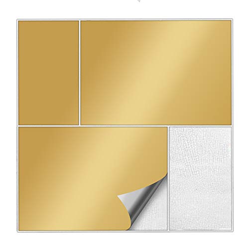 Kiwistar Fliesenaufkleber Gold Seidenmatt - 14,7 x 19,7 cm - 50 Stück - Klebefliesen zum Überkleben von Wandfliesen - Fliesensticker für Küche Bad Fliesenmuster - selbstklebend und wasserfest Kiwistar Fliesenaufkleber Gold Seidenmatt - 14,7 x 19,7 cm - 50 Stück - Klebefliesen zum Überkleben von Wandfliesen - Fliesensticker für Küche Bad Fliesenmuster - selbstklebend und wasserfest von Kiwistar