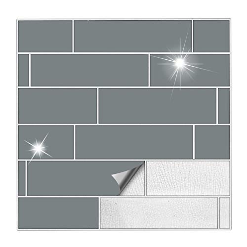Kiwistar Fliesenaufkleber Grau Glänzend - 5 x 20 cm - 50 Stück - Klebefliesen zum Überkleben von Wandfliesen - Fliesensticker für Küche Bad Fliesenmuster - selbstklebend und wasserfest Kiwistar Fliesenaufkleber Grau Glänzend - 5 x 20 cm - 50 Stück - Klebefliesen zum Überkleben von Wandfliesen - Fliesensticker für Küche Bad Fliesenmuster - selbstklebend und wasserfest von Kiwistar