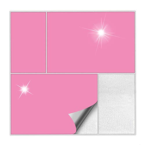 Kiwistar Fliesenaufkleber Hellrosa Glänzend - 15 x 20 cm - 25 Stück - Klebefliesen Fliesenmuster Stickerfliesen Wandfliesen überkleben - selbstklebend für glatte Flächen von Kiwistar