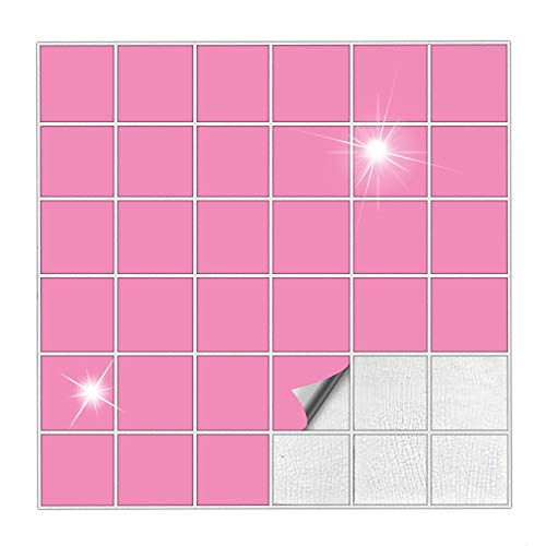 Kiwistar Fliesenaufkleber Hellrosa Glänzend - 5 x 5 cm - 50 Stück - Klebefliesen zum Überkleben von Wandfliesen - Fliesensticker für Küche Bad Fliesenmuster - selbstklebend und wasserfest Kiwistar Fliesenaufkleber Hellrosa Glänzend - 5 x 5 cm - 50 Stück - Klebefliesen zum Überkleben von Wandfliesen - Fliesensticker für Küche Bad Fliesenmuster - selbstklebend und wasserfest von Kiwistar