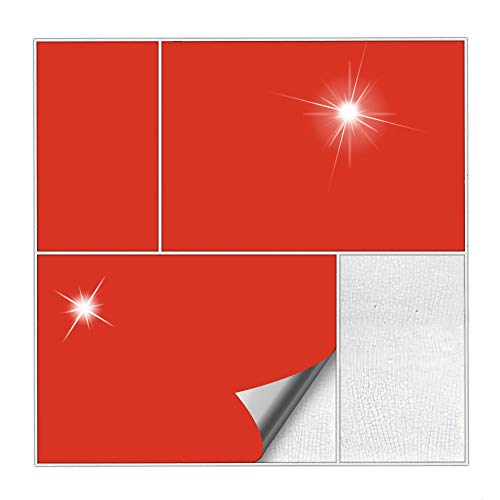 Kiwistar Fliesenaufkleber Hellrot Glänzend - 15 x 20 cm - 50 Stück - Klebefliesen zum Überkleben von Wandfliesen - Fliesensticker für Küche Bad Fliesenmuster - selbstklebend und wasserfest Kiwistar Fliesenaufkleber Hellrot Glänzend - 15 x 20 cm - 50 Stück - Klebefliesen zum Überkleben von Wandfliesen - Fliesensticker für Küche Bad Fliesenmuster - selbstklebend und wasserfest von Kiwistar