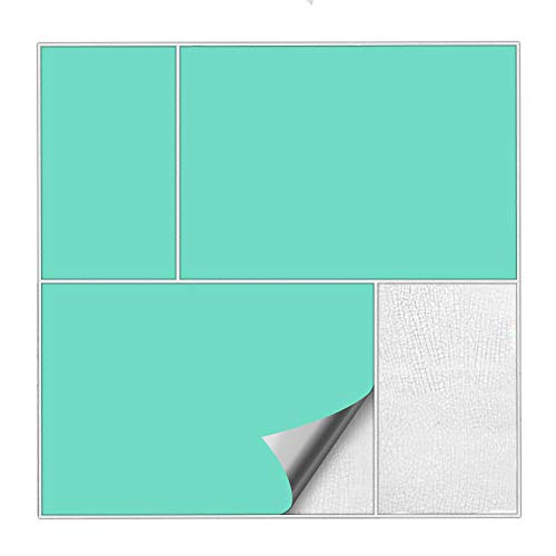 Kiwistar Fliesenaufkleber Mint Seidenmatt - 30 x 60 cm - 25 Stück - Klebefliesen zum Überkleben von Wandfliesen - Fliesensticker für Küche Bad Fliesenmuster - selbstklebend und wasserfest von Kiwistar