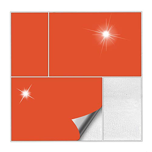 Kiwistar Fliesenaufkleber Orange Glänzend - 15 x 20 cm - 50 Stück - Klebefliesen Fliesenmuster Stickerfliesen Wandfliesen überkleben - selbstklebend für glatte Flächen Kiwistar Fliesenaufkleber Orange Glänzend - 15 x 20 cm - 50 Stück - Klebefliesen Fliesenmuster Stickerfliesen Wandfliesen überkleben - selbstklebend für glatte Flächen von Kiwistar