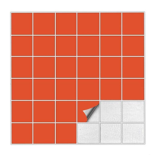 Kiwistar Fliesenaufkleber Orange Seidenmatt - 2,2 x 2,2 cm - 1 Stück - Klebefliesen zum Überkleben von Wandfliesen - Fliesensticker für Küche Bad Fliesenmuster - selbstklebend und wasserfest Kiwistar Fliesenaufkleber Orange Seidenmatt - 2,2 x 2,2 cm - 1 Stück - Klebefliesen zum Überkleben von Wandfliesen - Fliesensticker für Küche Bad Fliesenmuster - selbstklebend und wasserfest von Kiwistar