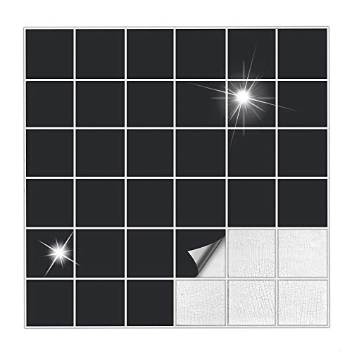 Kiwistar Fliesenaufkleber Schwarz Glänzend - 5 x 5 cm - 25 Stück - Klebefliesen Fliesenmuster Stickerfliesen Wandfliesen überkleben - selbstklebend für glatte Flächen Kiwistar Fliesenaufkleber Schwarz Glänzend - 5 x 5 cm - 25 Stück - Klebefliesen Fliesenmuster Stickerfliesen Wandfliesen überkleben - selbstklebend für glatte Flächen von Kiwistar