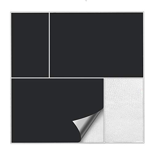 Kiwistar Fliesenaufkleber Schwarz Seidenmatt - 14,5 x 24,5 cm - 25 Stück - Klebefliesen Fliesenmuster Stickerfliesen Wandfliesen überkleben - selbstklebend für glatte Flächen von Kiwistar