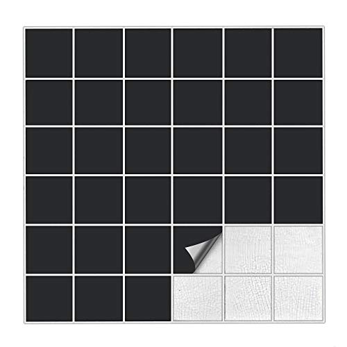 Kiwistar Fliesenaufkleber Schwarz Seidenmatt - 7,5 x 7,5 cm - 100 Stück - Klebefliesen zum Überkleben von Wandfliesen - Fliesensticker für Küche Bad Fliesenmuster - selbstklebend und wasserfest Kiwistar Fliesenaufkleber Schwarz Seidenmatt - 7,5 x 7,5 cm - 100 Stück - Klebefliesen zum Überkleben von Wandfliesen - Fliesensticker für Küche Bad Fliesenmuster - selbstklebend und wasserfest von Kiwistar