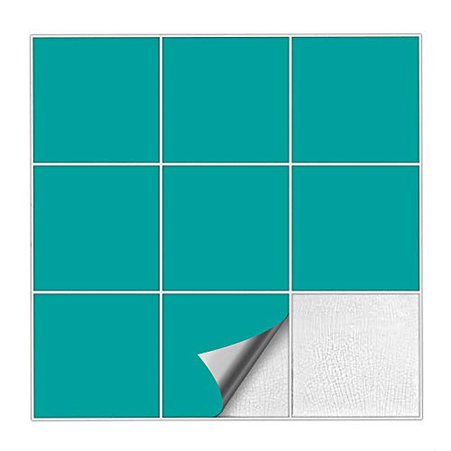 Kiwistar Fliesenaufkleber Türkis Seidenmatt - 19,5 x 19,5 cm - 50 Stück - Klebefliesen zum Überkleben von Wandfliesen - Fliesensticker für Küche Bad Fliesenmuster - selbstklebend und wasserfest Kiwistar Fliesenaufkleber Türkis Seidenmatt - 19,5 x 19,5 cm - 50 Stück - Klebefliesen zum Überkleben von Wandfliesen - Fliesensticker für Küche Bad Fliesenmuster - selbstklebend und wasserfest von Kiwistar