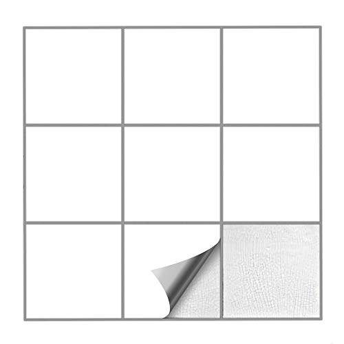 Kiwistar Fliesenaufkleber Weiss Seidenmatt - 20 x 20 cm - 50 Stück - Klebefliesen zum Überkleben von Wandfliesen - Fliesensticker für Küche Bad Fliesenmuster - selbstklebend und wasserfest Kiwistar Fliesenaufkleber Weiss Seidenmatt - 20 x 20 cm - 50 Stück - Klebefliesen zum Überkleben von Wandfliesen - Fliesensticker für Küche Bad Fliesenmuster - selbstklebend und wasserfest von Kiwistar