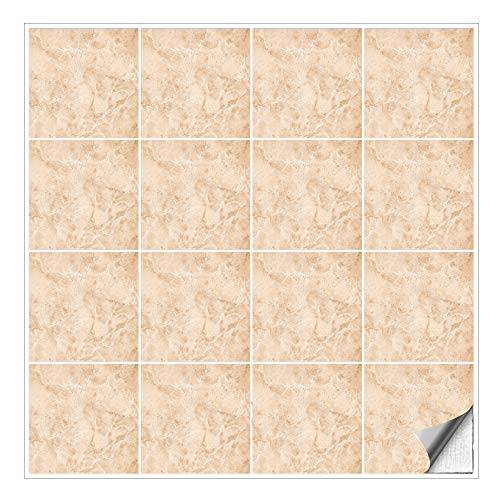 Kiwistar Fliesenmuster Stickerfliesen Klebefliesen Fliesen-Folie Fliesenaufkleber Wand-Fliesen überkleben 33 x 33 cm 1 Stück von Kiwistar