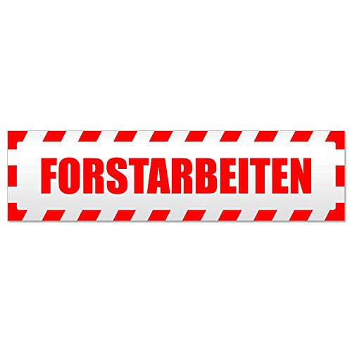 Kiwistar Forstarbeiten gestreift Magnetschild Schild magnetisch - 45cm Rot - Magnetfolie für Auto PKW Kfz von Kiwistar