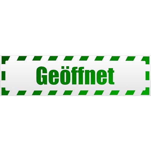 Kiwistar Geöffnet gestreift Magnetschild Schild magnetisch - 60cm Grün - reflektierend - Magnetfolie für Auto PKW Kfz von Kiwistar