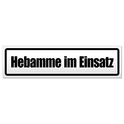 Kiwistar Hebamme im Einsatz Magnetschild Schild magnetisch - 20cm Schwarz - Magnetfolie für Auto PKW Kfz von Kiwistar