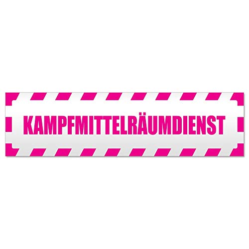 Kiwistar Kampfmittelräumdienst gestreift Magnetschild Schild magnetisch - 30cm Pink - Magnetfolie für Auto PKW Kfz von Kiwistar