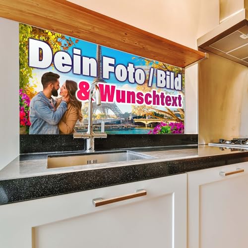 Kiwistar - Küchenrückwand - 100x90 cm - individuell personalisiert mit Ihrem Foto - Glaslaminat Kratzfest - Aufkleber Fliesenspiegel - Küche - Fliesen - Design - Renovierung - Küchenfolie von Kiwistar