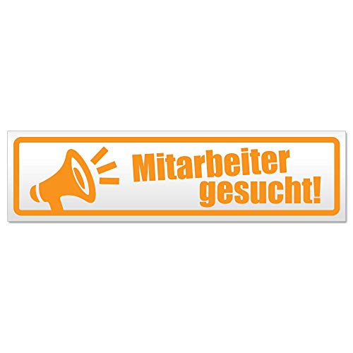 Kiwistar Mitarbeiter gesucht! Megaphone Magnetschild Schild magnetisch - 45cm Orange - Magnetfolie für Auto PKW Kfz von Kiwistar
