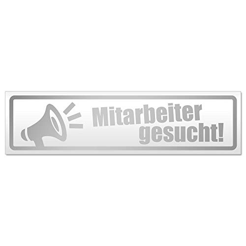 Kiwistar Mitarbeiter gesucht! Megaphone Magnetschild Schild magnetisch - 45cm Silber - Magnetfolie für Auto PKW Kfz von Kiwistar