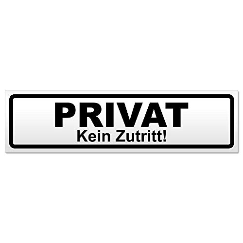 Kiwistar PRIVAT Kein Zutritt Magnetschild Schild magnetisch - 30cm Schwarz - Magnetfolie für Auto PKW Kfz von Kiwistar