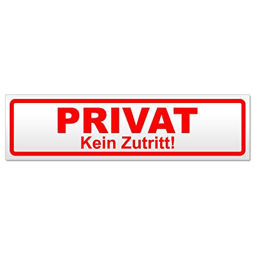 Kiwistar PRIVAT Kein Zutritt Magnetschild Schild magnetisch - 45cm Rot - Magnetfolie für Auto PKW Kfz von Kiwistar