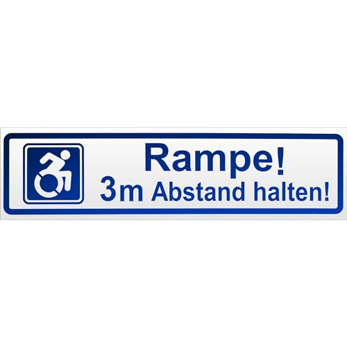 Kiwistar Rampe! Motiv 3m Abstand halten! Magnetschild Schild magnetisch - 60cm Blau - reflektierend - Magnetfolie für Auto PKW Kfz von Kiwistar