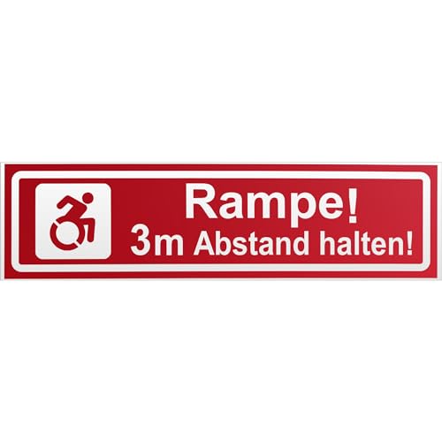 Kiwistar Rampe Motiv 3m Abstand invertiert Magnetschild Schild magnetisch - 60cm Rot - reflektierend - Magnetfolie für Auto PKW Kfz von Kiwistar