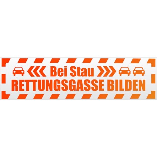 Kiwistar Rettungsgasse Stau gestreift Magnetschild Schild magnetisch - 30cm Neonorange - Magnetfolie für Auto PKW Kfz von Kiwistar