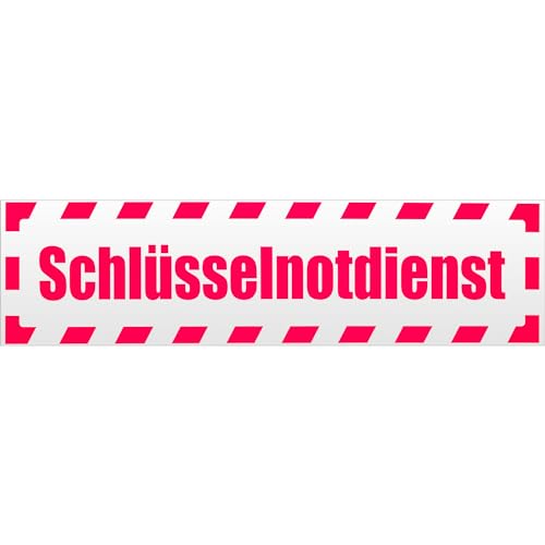 Kiwistar Schlüsselnotdienst gestreift Magnetschild Schild magnetisch - 30cm Neonpink - Magnetfolie für Auto PKW Kfz von Kiwistar