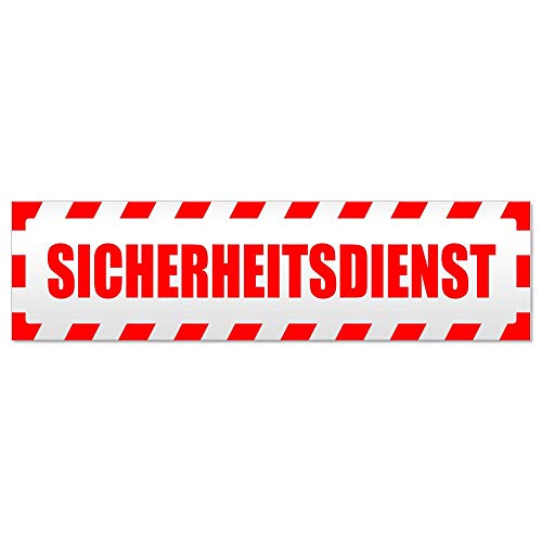 Kiwistar Sicherheitsdienst gestreift Magnetschild Schild magnetisch - 30cm Rot - Magnetfolie für Auto PKW Kfz von Kiwistar