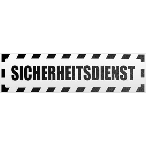 Kiwistar Sicherheitsdienst gestreift Magnetschild Schild magnetisch - 30cm Schwarz - reflektierend - Magnetfolie für Auto PKW Kfz von Kiwistar