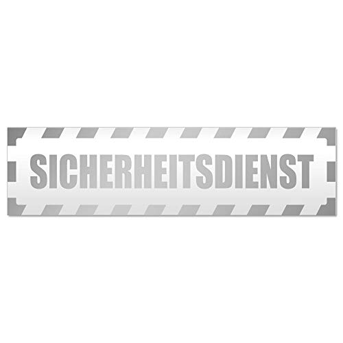 Kiwistar Sicherheitsdienst gestreift Magnetschild Schild magnetisch - 60cm Silber - Magnetfolie für Auto PKW Kfz von Kiwistar