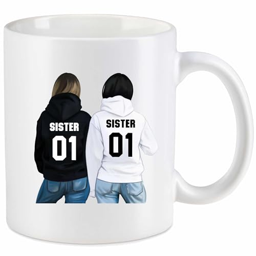 Kiwistar Tasse weiß - Beste Freunde Schwester - Freundin - individuell personalisiert mit Wunschtext bedruckt - Tassen selbst gestalten & selber personalisieren - mit Namen - Geschenk - Motivtasse von Kiwistar