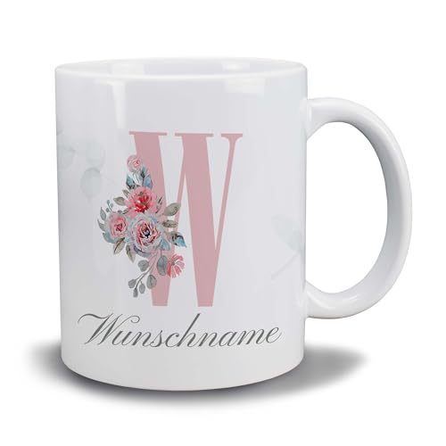 Kiwistar Tasse weiß - Name Rose - individuell personalisiert mit Wunschtext bedruckt - Texttasse selbst gestalten - Tassen selber personalisieren - Spruch - Geschenk - Motivtasse von Kiwistar