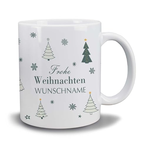 Kiwistar Tasse weiß - Weihnachten Tanne - individuell personalisiert mit Wunschtext bedruckt - Texttasse selbst gestalten - Tassen selber personalisieren - Spruch - Geschenk - Motivtasse von Kiwistar