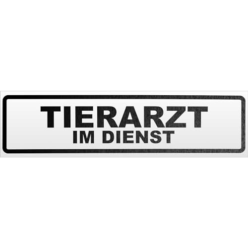 Kiwistar Tierarzt im Dienst Magnetschild Schild magnetisch - 30cm Schwarz - reflektierend - Magnetfolie für Auto PKW Kfz von Kiwistar