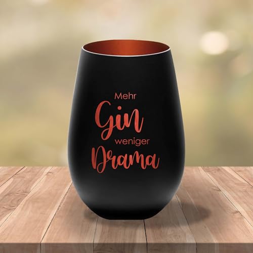 Kiwistar UG Gin Glas Gravur individuell graviert schwarz bronze Mehr Gin weniger Drama Geschenkidee für Geburtstag Hochzeit Jubiläum Trinkglas mit Spruch Kiwistar UG Gin Glas Gravur individuell graviert schwarz bronze Mehr Gin weniger Drama Geschenkidee für Geburtstag Hochzeit Jubiläum Trinkglas mit Spruch von Kiwistar