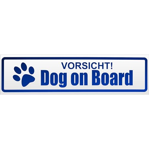 Kiwistar Vorsicht! Dog on Board Magnetschild Schild magnetisch - 20cm Blau - reflektierend - Magnetfolie für Auto PKW Kfz von Kiwistar
