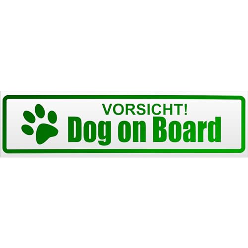 Kiwistar Vorsicht! Dog on Board Magnetschild Schild magnetisch - 30cm Grün - reflektierend - Magnetfolie für Auto PKW Kfz von Kiwistar