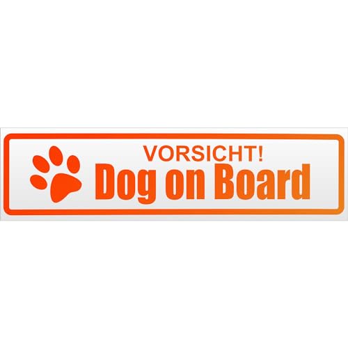 Kiwistar Vorsicht! Dog on Board Magnetschild Schild magnetisch - 30cm Neonorange - Magnetfolie für Auto PKW Kfz von Kiwistar